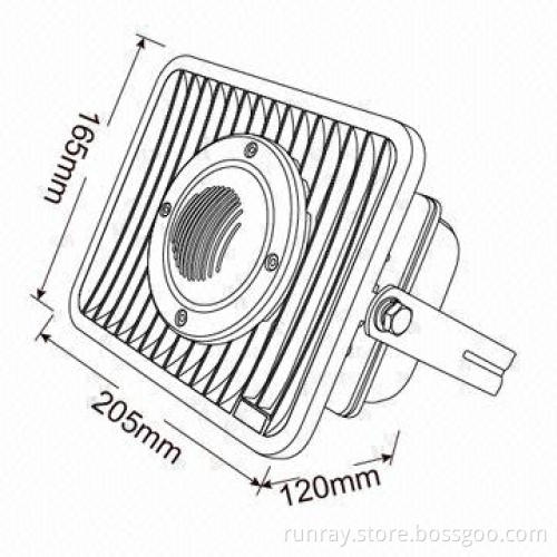 IP65 30W LED Floodlight, 0.9 Power Factor, 50,000-hour Lifespan